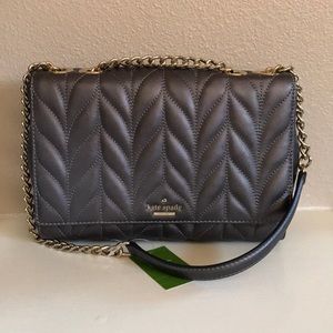 kate spade gunmetal purse crossbody shoulder bag